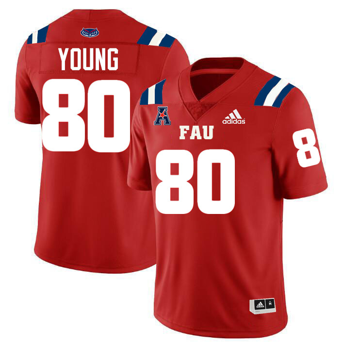 #80 Joseph Young FAU Jersey,Florida Atlantic Owls Football Jersey,Uniforms,Gears-Red